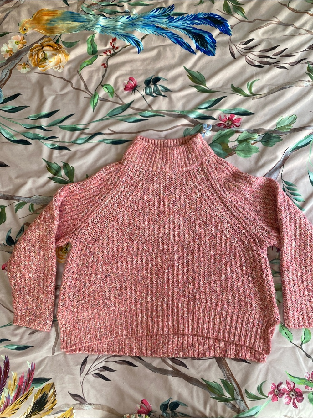 silence + noise Pink Marled Turtleneck Sweater
